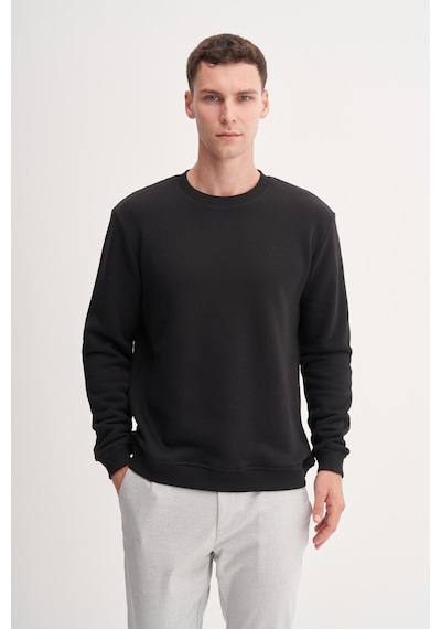 Cazador 54250 Erkek Bisiklet Yaka Sweatshirt Siyah