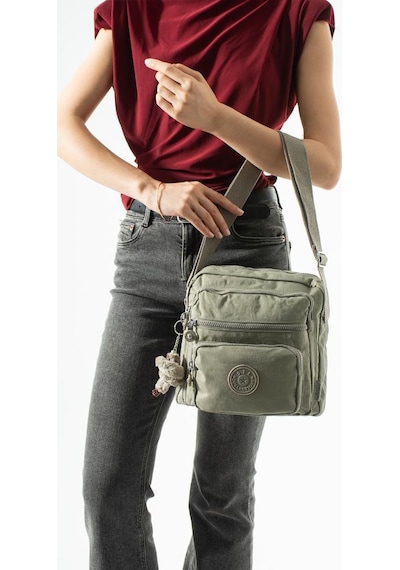 Baginn Kadın Postacı Çanta 28 32 Cm 571 Collection Klinkır Hafif Yağmur Geçirmez Klinkır Kumaş Çok Cepli Bej