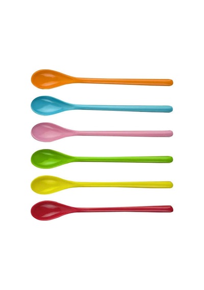 Nisa Plastik Lüx Kaşık Renkli 6 Lı Açık Altın