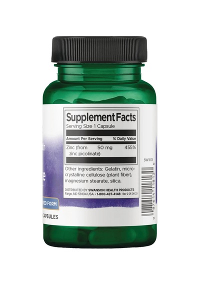 Swanson Nutrition Zinc Picolinate 50 Mg 60 Kapsül Mineral Takviye Gıda Takviye
