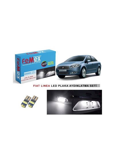 Fiat Linea Led Plaka Aydınlatma Ampul Seti Femex Parlak Beyaz