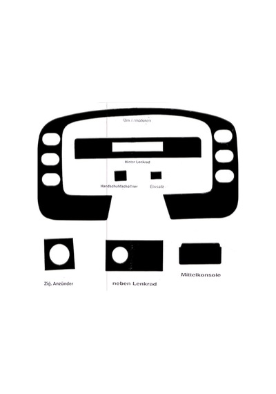 Ford Transit Torpido Kaplama 1995-1997 12 Parça Piano Black
