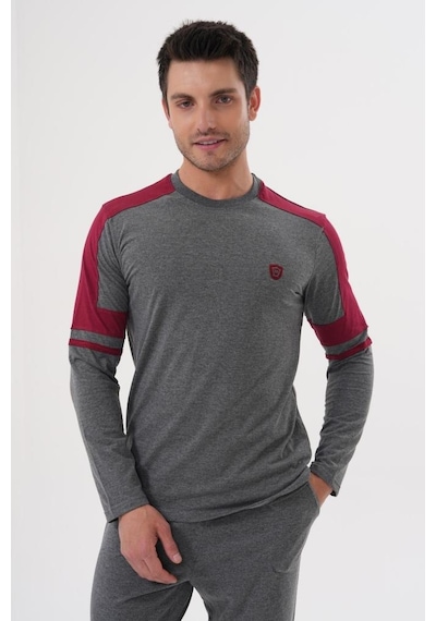 Mecit Pijama Mecit 2990 Erkek Füme Uzun Kollu Pijama Takımı Füme