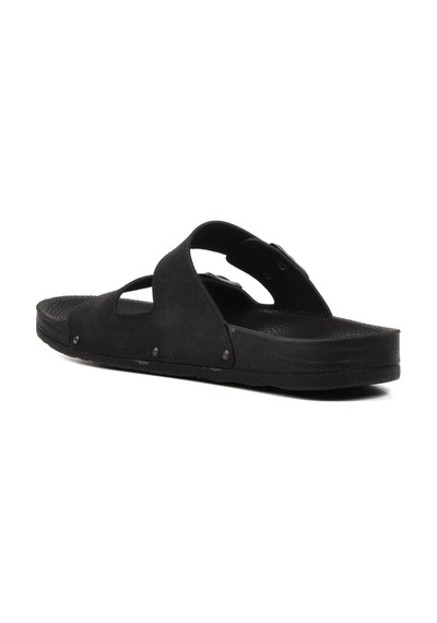 Pierre Cardin Pc-7241 Siyah Nubuk Çift Bantlı Erkek Terlik 001