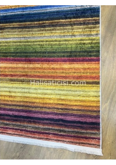 Salerno Çamaşır Makinesinde Yıkanabilir Kilim Halı Hs1008 Çok Renkli