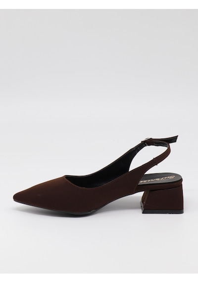 Nesilshoes Nesil Shoes Peri 3668 Kahve Saten Kadın Sandalet