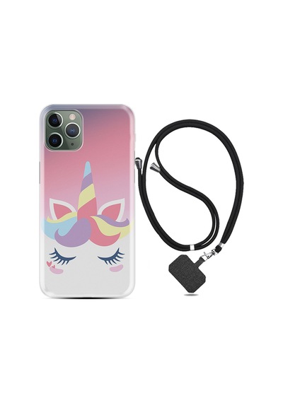 Apple Uyumlu iPhone 11 Pro Kılıf Boyun Askılı Sweety Unicorn 1737