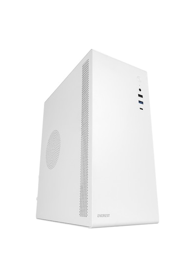 Everest K250 Peak 250W Micro Psu Audio Kompakt Mid-Tower Bilgisayar Kasası Beyaz