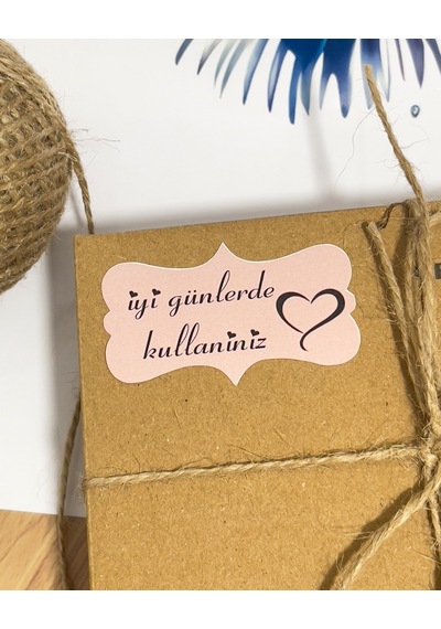 İyi Günlerde Kullanınız Yazılı Özel Kesim Yapışkanlı Etiket 64 x 38 Mm 78 Adet