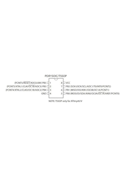 Attıny25V-10Pu Dıp-8 10Mhz Mikrodenetleyici