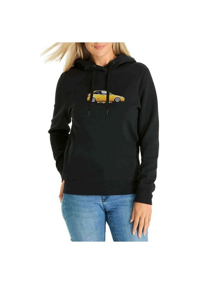 Cıvıc Typer Baskılı Siyah Kadın Kapşonlu Sweatshirt