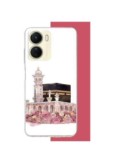 Vivo Y16 Uyumlu Çiçekli Kabe.jpeg Baskılı Silikon Kılıf Renkli