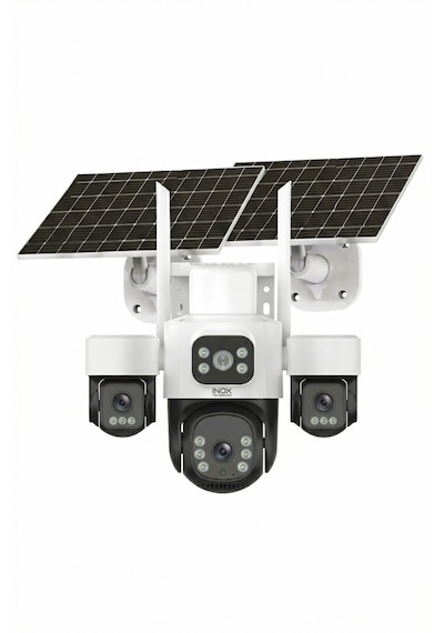 Inox-x13 3 Lensli Esım 4g Solar Güneş Enerjili Kablosuz Dış Mekan Ptz Güvenlik Kamerası
