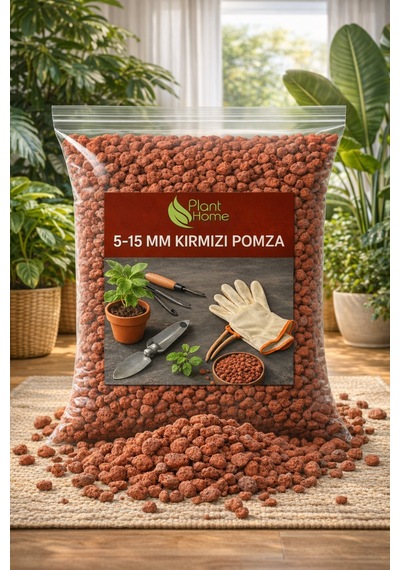 5-15 Mm Kırmızı Pomza Taşı Saksı Bitkileri İçin Drenaj Ve Havalandırma Sağlayan Premium Pomza 5 Lt