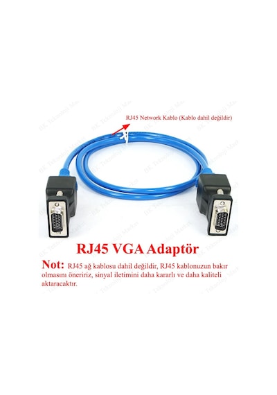 Rj45 Cat5 Cat/6 Vga Extender Ethernet Kablo Vga Uzatma Adaptörü