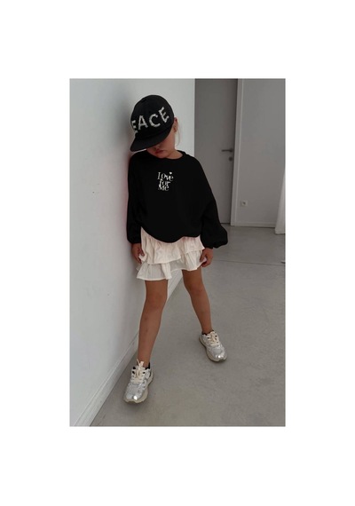 Çağlar Barbosa Sweatshirt Etek Kız Çocuk Takım Siyah