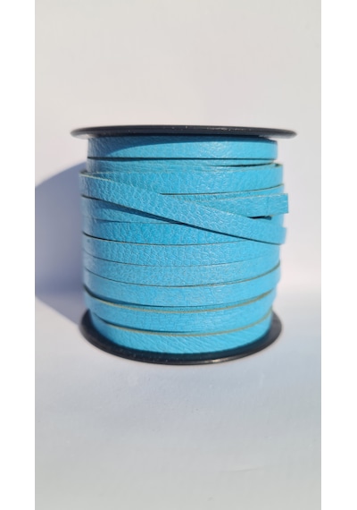 Hakiki Deri Biye 5 Mm 15 Metre Deri Şerit Ve Aksesuar İpi 052 Açık Mavi