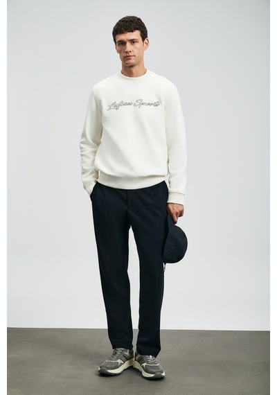 Lufian Loved Erkek Sweatshirt Kırık Beyaz Kırık Beyaz 112030170100510 Beyaz