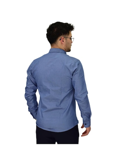 Erkek Spor Likralı Gömlek Bgl-st04343 İndigo