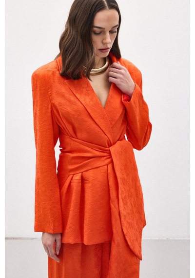 Sateen Freya Ceket - Oranj-137139 Oranj