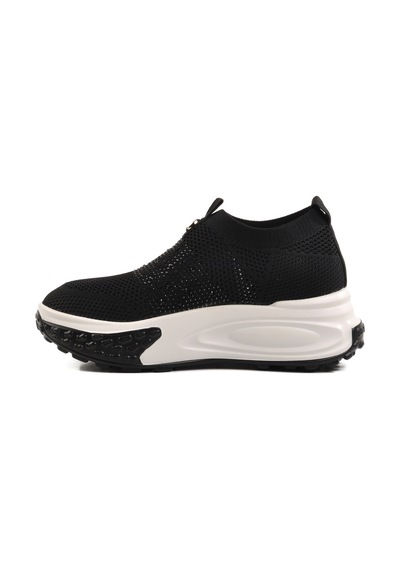 Siyah Triko Hafif Kadın Sneaker 25y305-4 Z Siyah
