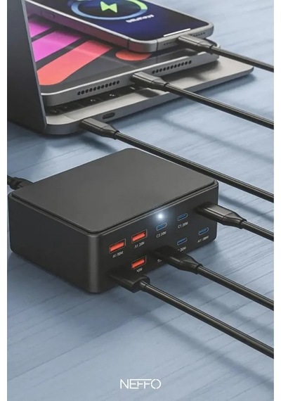 Gan3 Akıllı Çoklu Şarj İstasyonu 10 Port Usb-c + Usb-a Hızlı Şarj Adaptörü Şarj Aleti