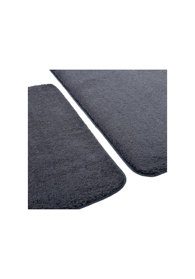 2'li Peluş Banyo Paspası Takımı Yumuşak Kaymaz Tabanlı Klozet Takımı 60x50 - 60x100 Krem - Koyu Gri