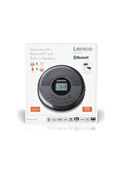 Lenco Cd-340 Dahili Hoparlörlü, Bluetooth Cd Çalar Siyah