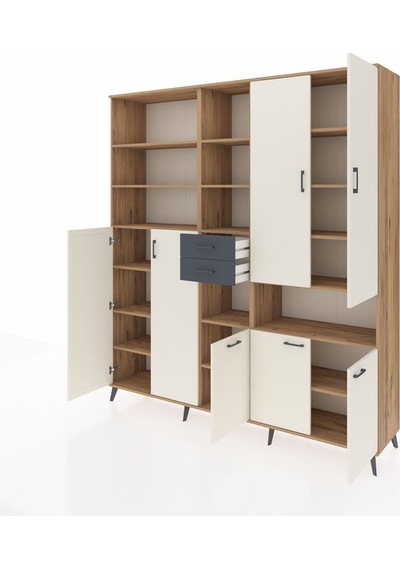 Hyperion Dolap 17 Raflı 2 Çekmeceli 7 Kapaklı 220x44x243 Çam-aytaşı/antrasit Çok Renkli Hyperion Dolap 17 Raflı 2 Çekmeceli 7 Kapaklı 220x44x243 Çam-aytaşı/antrasit Çok Renkli