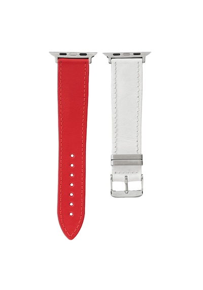 Apple Watch Uyumlu İnce Çift Kat Gerçek Deri Kordon Metal Köprülü