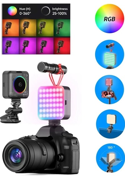 Led Dolgu Işığı 2000mah Tam Renkli Çok Portlu Taşınabilir Cep Video Rgb Işık Yaygın Uyumlu Led Işık