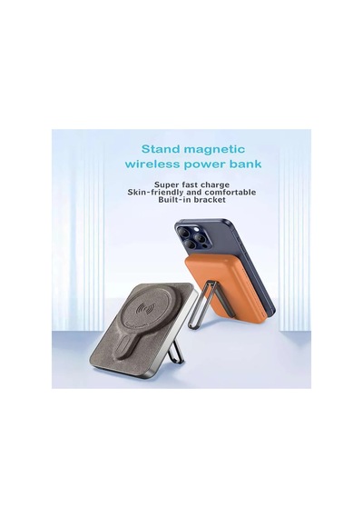 5000mah Magsafe Kablosuz Powerbank 22.5w Hızlı Şarj, Manyetik Taşınabilir Güç Bankası Siyah Siyah