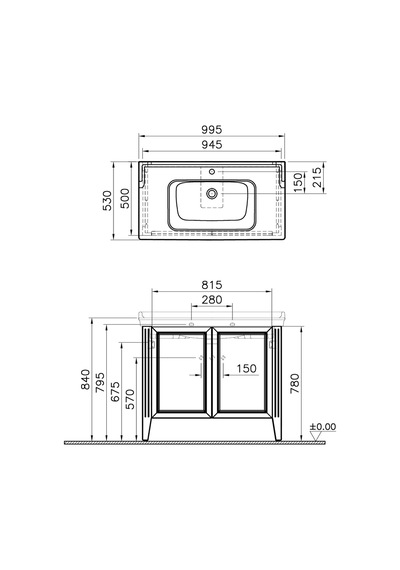VitrA Valarte 62157 Lavabo Dolabı Kapaklı 100 Cm Mat Gri Çok Renkli VitrA Valarte 62157 Lavabo Dolabı Kapaklı 100 Cm Mat Gri Çok Renkli