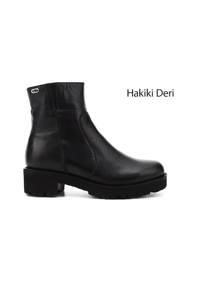 Gönderi(R) Gönderi R Kadın Siyah Floter Fermuarlı Kalın Topuklu Hakiki Deri Bot Gkzb13452421 Siyah Floter
