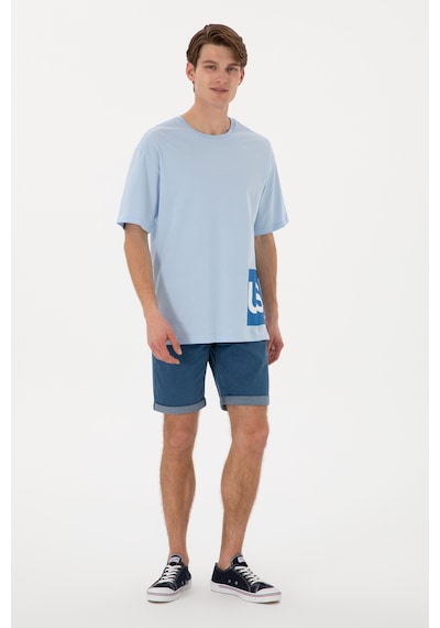 U.S. Polo Assn. Erkek Comfort Fit Bisiklet Yaka Açık Mavi Tişört 50306879-VR003