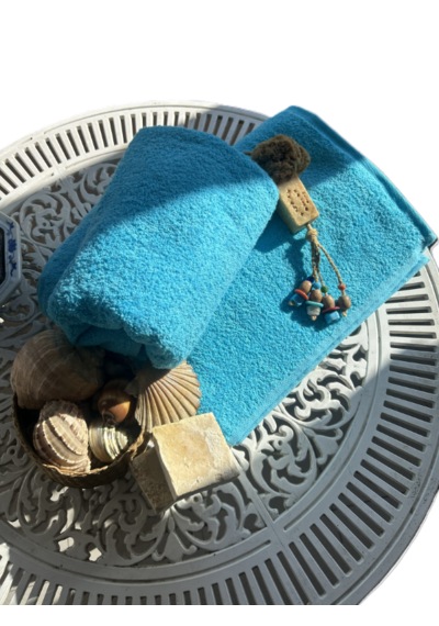 Ağcabay Tekstil Otel Tipi %100 Pamuk Turkuaz Banyo Havlusu 90x150 Ebat 600gr