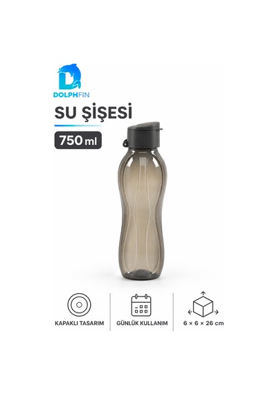 Su Şişesi 750 Ml Kapaklı Plastik Suluk Ve Günlük Kullanım Matarası Cok Renkli