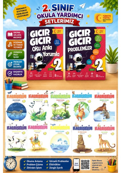 2.sınıf Oku Anla Yorumla + Problemler + Kalbiselim Hikaye Seti