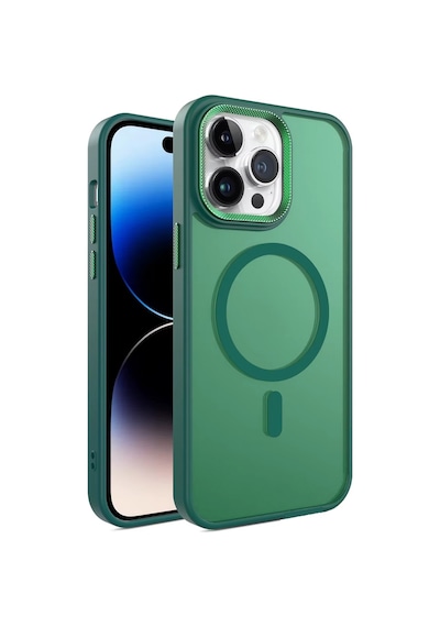 Fitcase Apple Uyumlu iPhone 16 Pro Max Kılıf Soft Mat Magsafe Kapak Yeşil