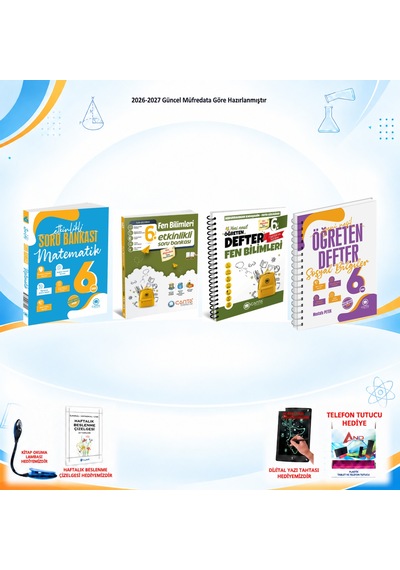 Çanta Yayınları 2026-2027 6. Sınıf Tüm Dersler 4 Kitap Mat-fen Soru/fen-sos Defter Set