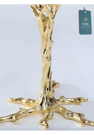 Chacha Home Luxury Odyssey 2'li Pirinç Deve Kuşu Ayağı Gold Dekoratif Kristal Top Küre