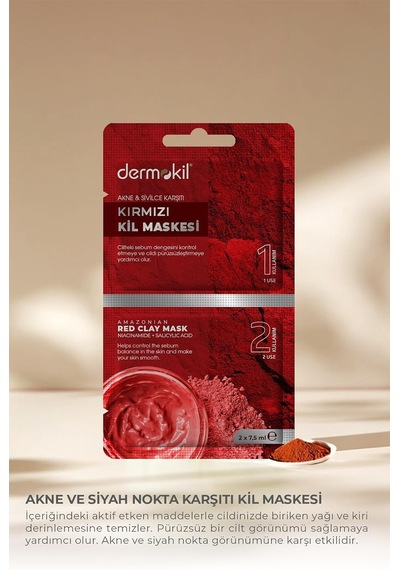 Dermokil Akne Ve Siyah Nokta Karşıtı Kil Maskesi 2x 7.5 Ml