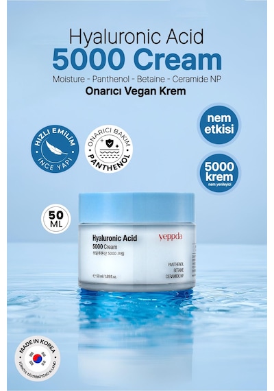 Yeppda hyalüronik asit kompleksi içeren Nemlendirici krem yeppda hyaluronic acid 5000 cream 50 ML