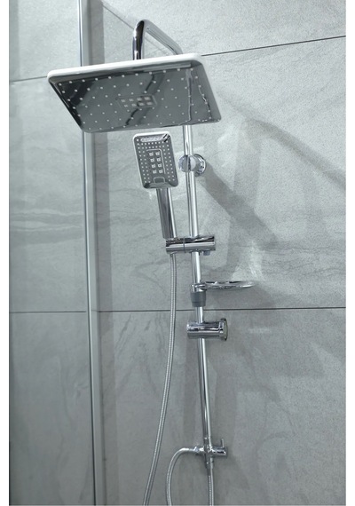 Lüx Beyaz Alaska Robot Tepe Yağmurlama Banyo Duş Seti Kolay Kurulum Banyo Özel Set Beyaz