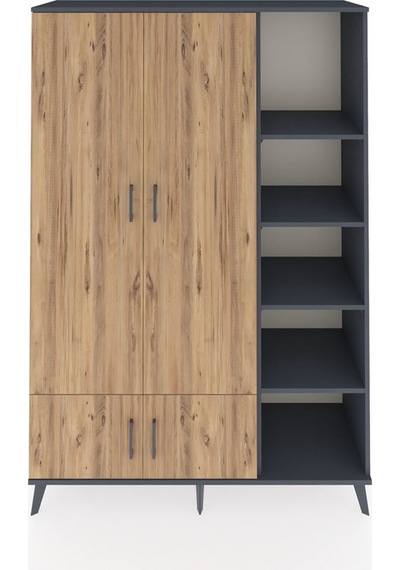 Hyperion Dolap 6 Raflı 4 Kapaklı Tek Askılı 132x44x195 Antrasit-çam/antrasit Atlas Çam/antrasıt Hyperion Dolap 6 Raflı 4 Kapaklı Tek Askılı 132x44x195 Antrasit-çam/antrasit Atlas Çam/antrasıt