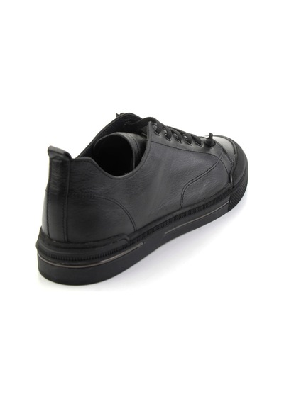 Bambi Siyah Hakiki Deri Erkek Sneaker E01585773443