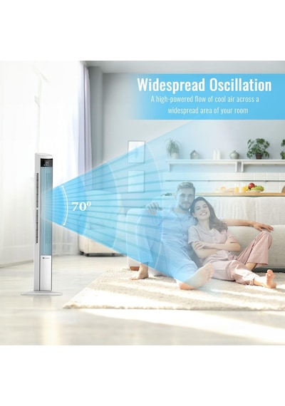 Hava Temizleme Cihazlı Ve Dc Motorlu Kule Fan 120cm, 12 Hız, 4 Mod, Led Ekran, Sessiz Ve Salınımlı