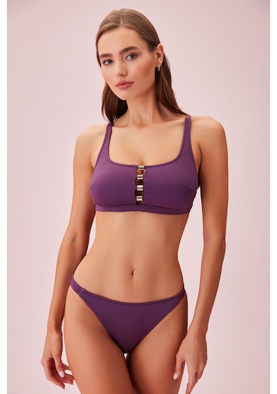 Suwen Yanı Bantlı Dokulu Bikini Alt Sb24495t1325