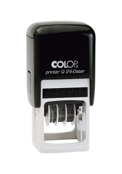 Colop Q24 Tarih Kaşe Tr Siyah Kasa Mavi Keçe - 24 x 24 MM