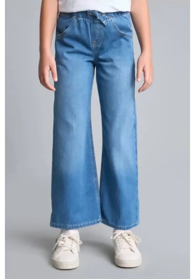 Defacto Beli Lastikli Wide Leg Jean Pantolon Kız Çocuk H6242a826aunm39 Mavi-nm39